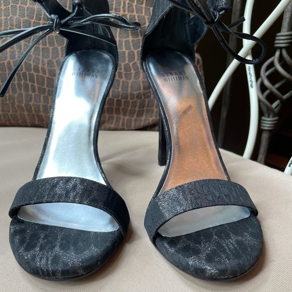 NEW Stuart Weitzman Tynela Ankle Tie Sandal in Black Size 9.5 - Picture 5 of 12
